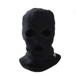 Κουκούλες Πλεκτές με 3 Τρύπες Μαύρες - Thinsulate