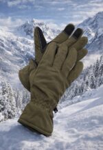 Αδιάβροχα Γάντια Χιονιού Με Επένδυση Fleece Χακί - Image 5